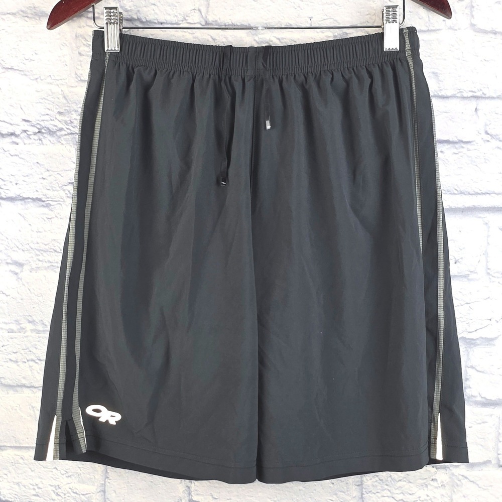 Outdoor Research Men Black Running Lined Training‎ Reflective Shorts Size Medium